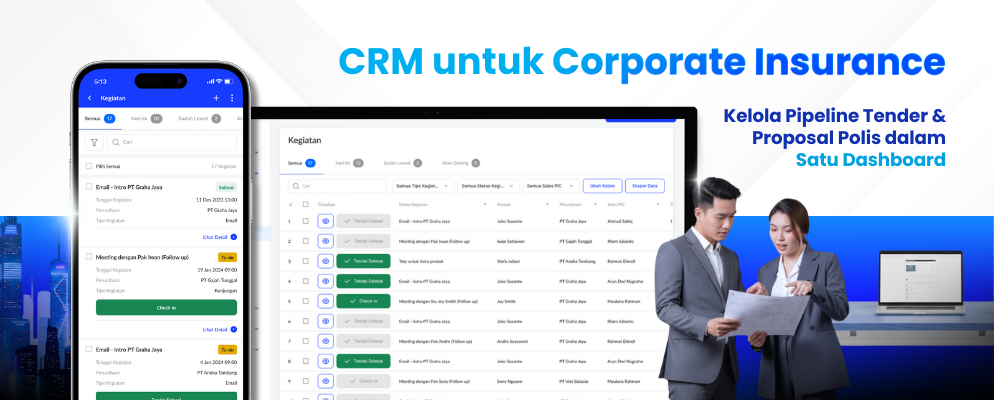 Meningkatkan Kontrol Pipeline asuransi berbasis korporat dengan Sistem CRM Modern